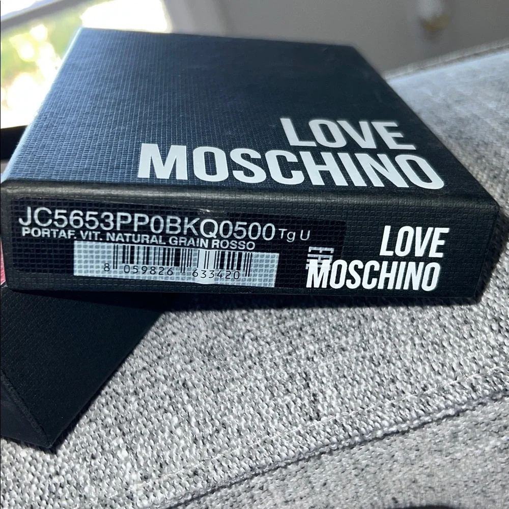Love Moschino Red Heart Studded Wallet NWT